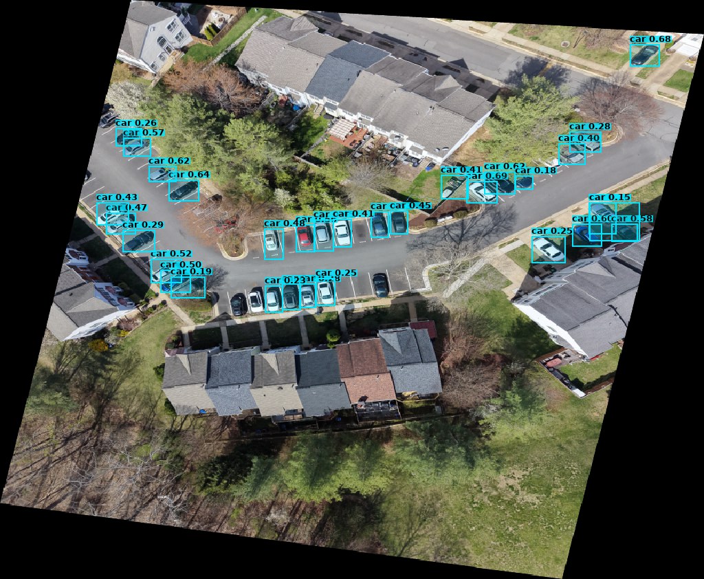 SPECTRA CV inference — dense object detection on suburban street